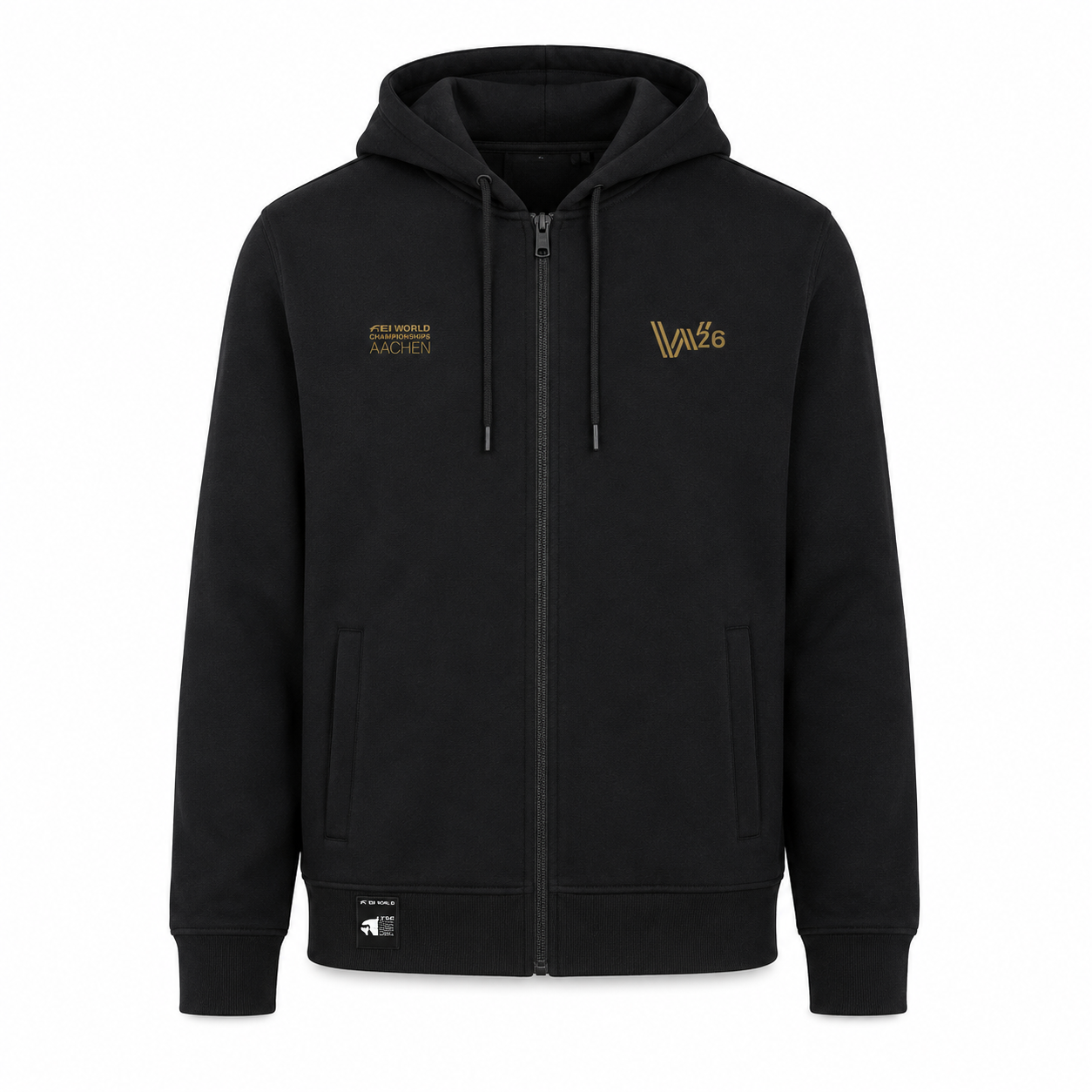 W26 AACHEN Unisex Zip Hoodie - Black & Gold