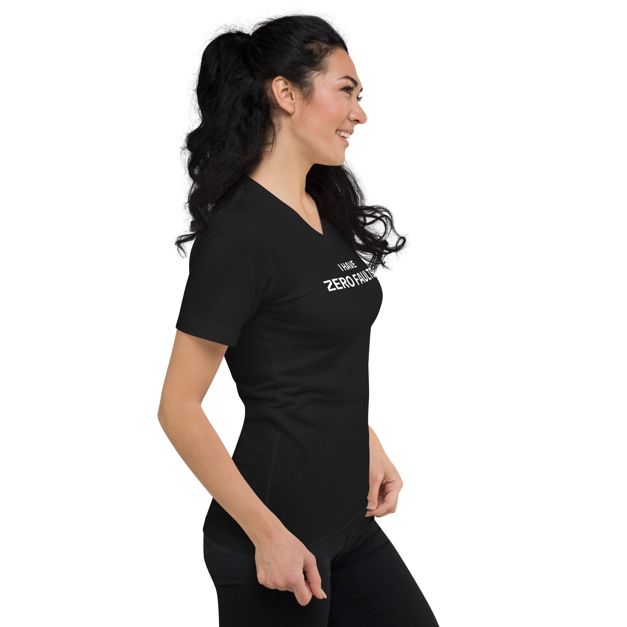 I have Zero Faults Unisex Short Sleeve V-Neck T-Shirt FEI Official Store
