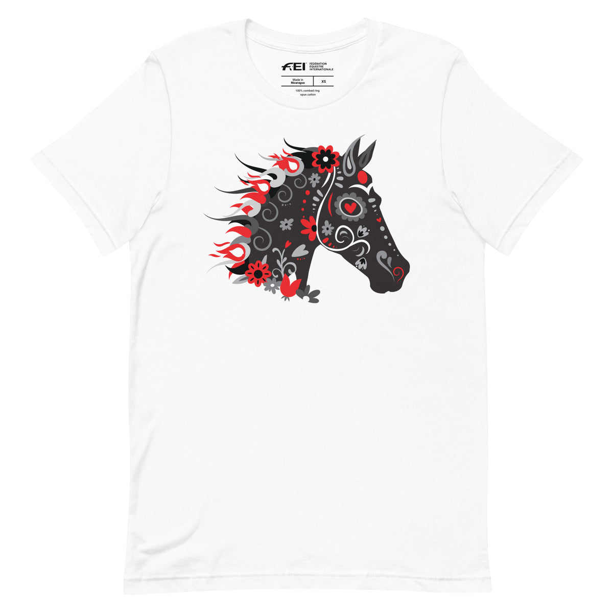 Day Of The Dead Black Horse Unisex T-Shirt FEI Official Store
